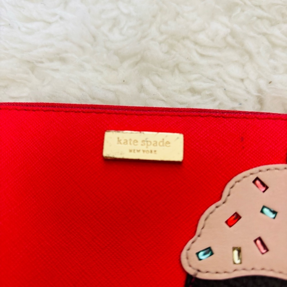 Kate Spade Take The Cake Cherry Red Zip Around Long Wallet - Picture 16 of 16